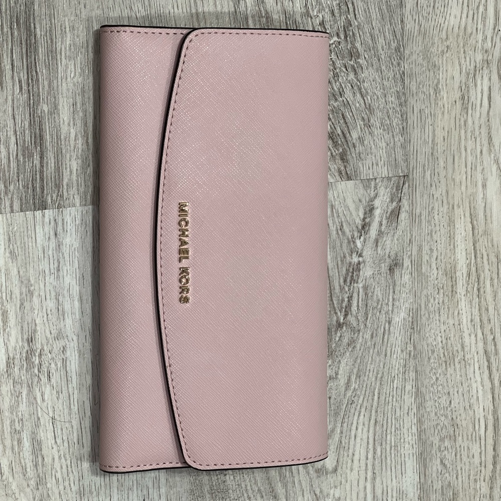 Michael Kors Blush Pink Saffiano Trifold Wallet